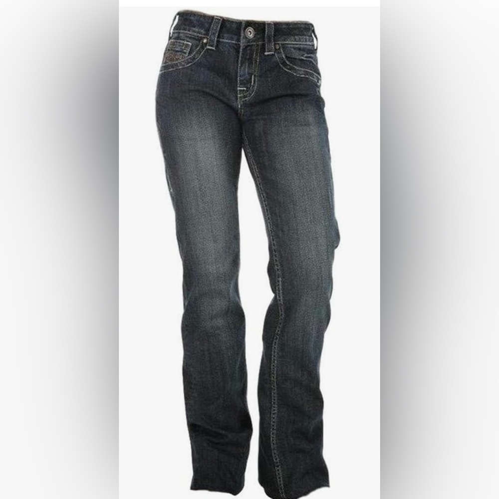 Women’s COWGIRL TUFF Jeans-Denim 32W X 31L Dark Don’t Fence Me In-:-: NWOT
